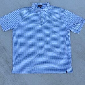Stylish Light Blue Patterned Polo Shirt